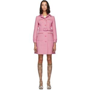 Runway Gucci Belted Pink Coat
